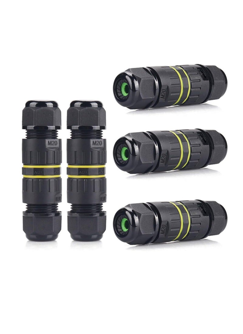 Generic - IP68 Waterproof 2 Way 4 Pin Junction Box Electrical Cable Connector,5 Pack 24A 400V M20 Wire Range5-9mm Used for Outdoor Rapid Maintenance Expansion and Extension of Cable Connectors - Image 1