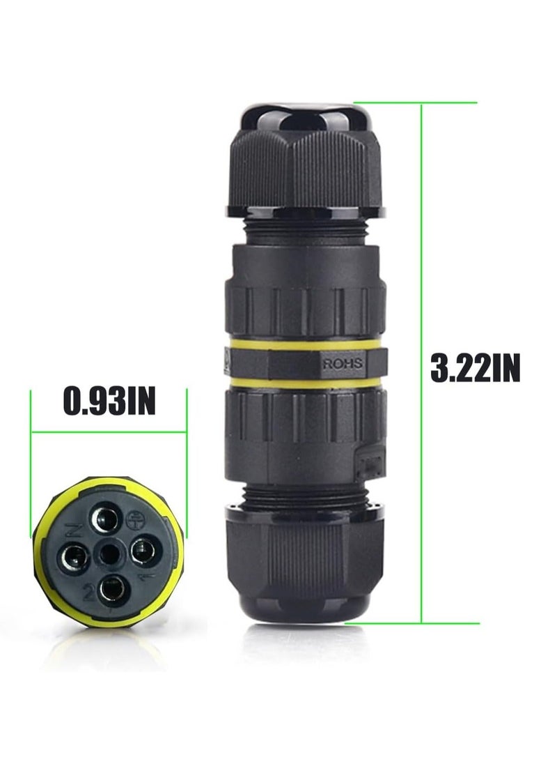 Generic - IP68 Waterproof 2 Way 4 Pin Junction Box Electrical Cable Connector,5 Pack 24A 400V M20 Wire Range5-9mm Used for Outdoor Rapid Maintenance Expansion and Extension of Cable Connectors - Image 1