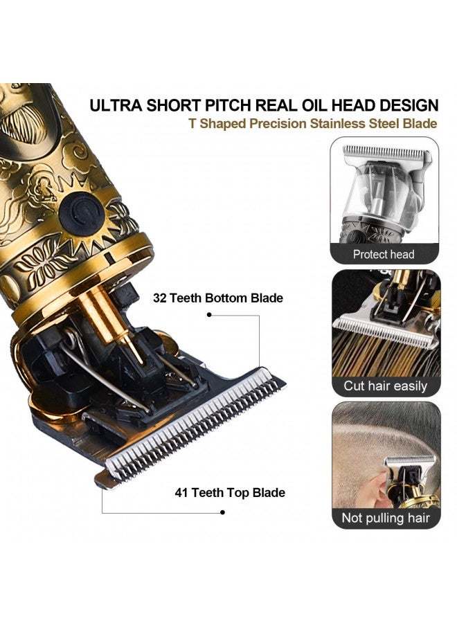 Suttik Hair Clippers for Men, Professional Hair & Beard Trimmer for Men, T-Blade Hair Edgers Clippers, Gold Knight Close-Cutting Trimmers, Cordless Clippers for Hair Cutting - Image 2