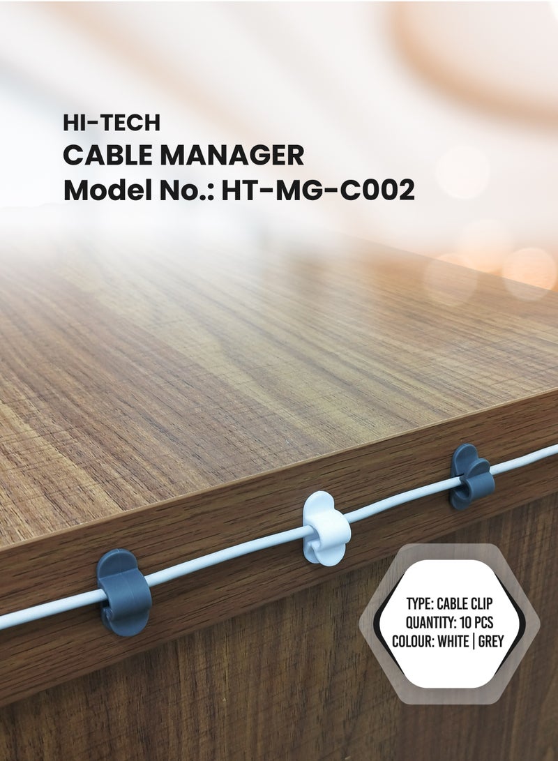 هاي-تيك حامل ومنظم الكابلات، حل إدارة الكابلات للمنزل والمكتب، حامل أسلاك متين وقابل لإعادة الاستخدام - Image 2
