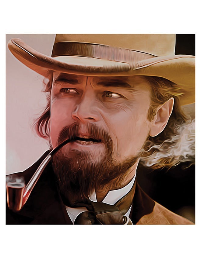 RYN Leonardo Dicaprio Themed Wall Art Beige/Brown/Black 30x30cm - Image 1