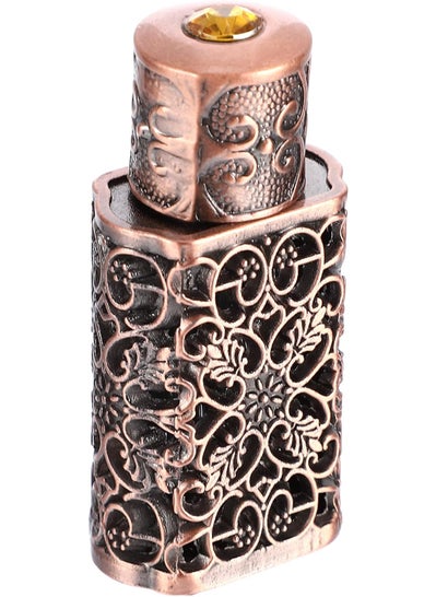OSALADI OSALADI Hollow Metal Essential Oil Dropper Bottle Portable Empty Refillable Perfume Bottle Elegant Rhinestone Glass Perfume Vial Scent Bottles for Home Travel Indoor Deocr (Bronze 3ML/ 0. 1OZ) 