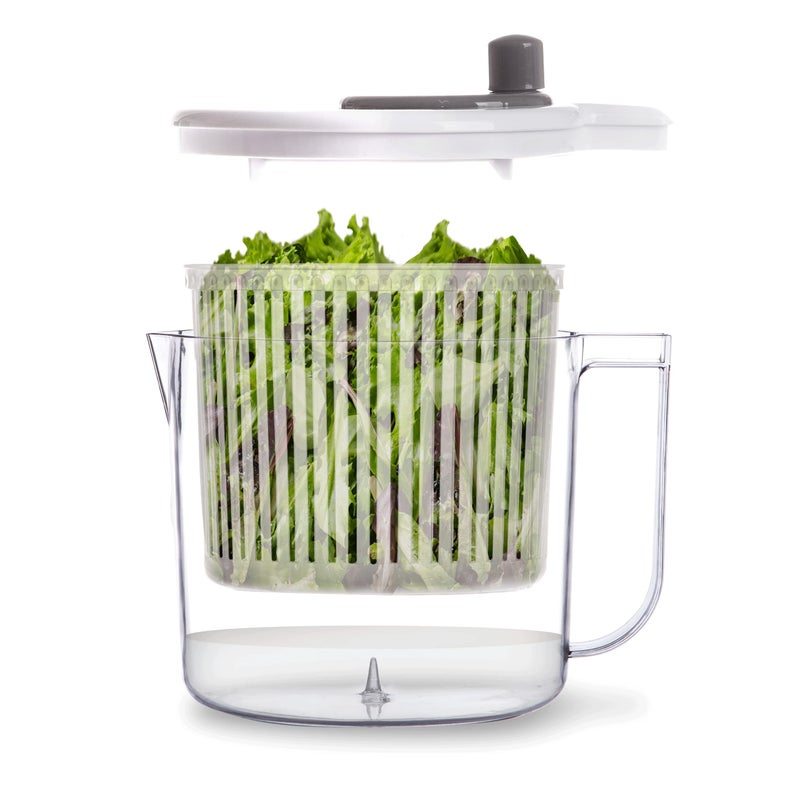 BINO BINO  Salad Spinner  26 Qt  Small Manual Lettuce Spinner with Builtin Draining System  Salad Spinner Colander and Water Pitcher in One  Fruit  Vegetable Basket Colander  Kitchen Gadgets