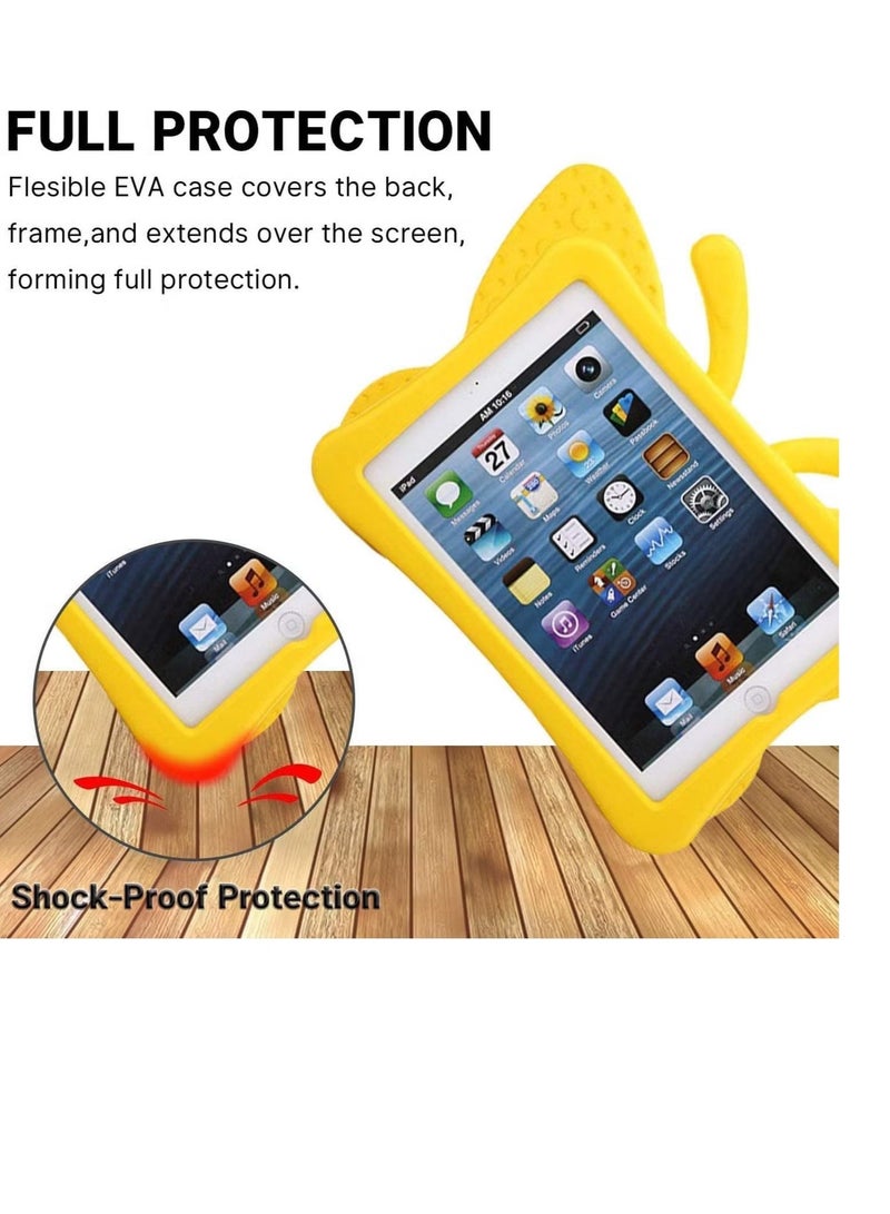 ACLIX iPad 7 10.2 3D Cute Butterfly Case - Light Weight EVA Stand Shockproof Rugged Heavy Duty Kids Friendly Tablet Case for iPad 10.2 iPad 7th Gen iPad (YELLOW) - Image 1