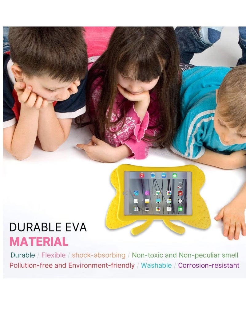 ACLIX iPad 7 10.2 3D Cute Butterfly Case - Light Weight EVA Stand Shockproof Rugged Heavy Duty Kids Friendly Tablet Case for iPad 10.2 iPad 7th Gen iPad (YELLOW) - Image 2