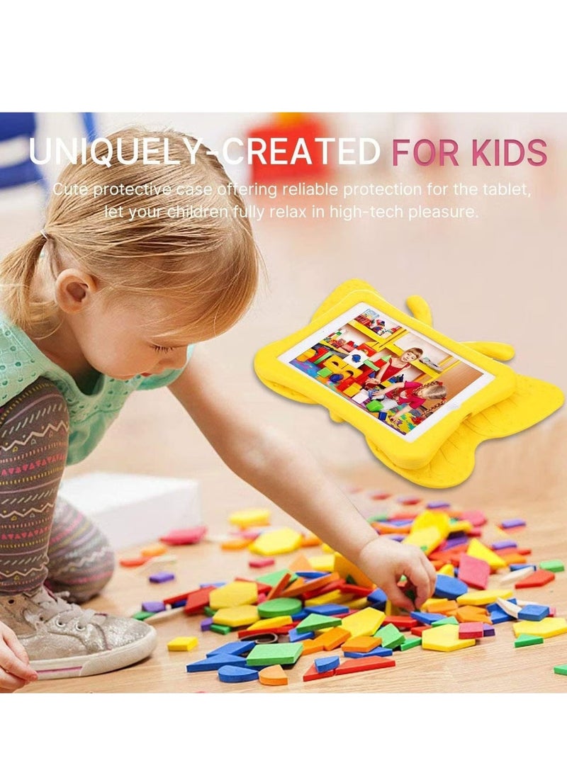 ACLIX iPad 7 10.2 3D Cute Butterfly Case - Light Weight EVA Stand Shockproof Rugged Heavy Duty Kids Friendly Tablet Case for iPad 10.2 iPad 7th Gen iPad (YELLOW) - Image 5