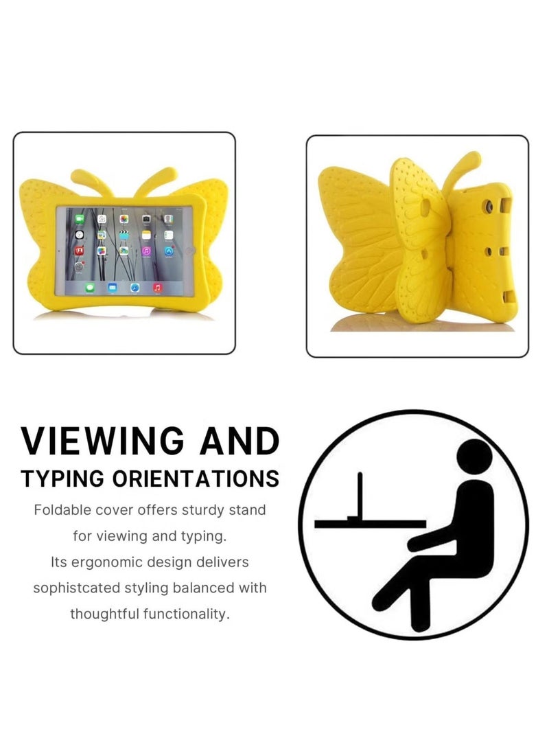 ACLIX iPad 7 10.2 3D Cute Butterfly Case - Light Weight EVA Stand Shockproof Rugged Heavy Duty Kids Friendly Tablet Case for iPad 10.2 iPad 7th Gen iPad (YELLOW) - Image 4