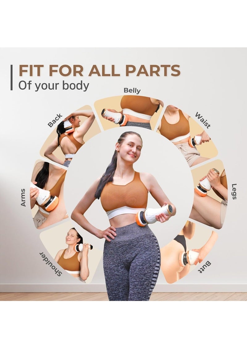 4 in 1 Upgraded Cordless Cellulite Massager, Body Sculpting Machine LED Display 10 Intensity Levels 12 Massage Modes 3 Massage Heads 3 Washable Pads, for Abdomen Waist Arms Legs Stomach, White - Image 3