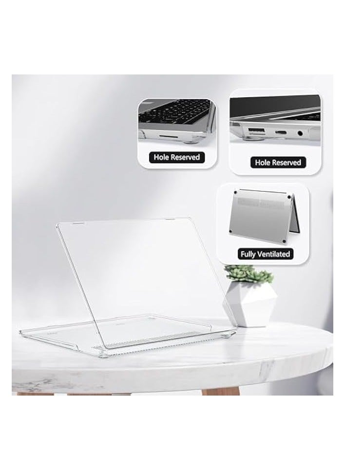 بروماس حافظة شفافة لجهاز الكمبيوتر المحمول Microsoft Surface مقاس 13.5 بوصة 5/4/3 مع لوحة مفاتيح معدنية (الموديل: 1951/1868)، حافظة شفافة صلبة من البلاستيك + غطاء لوحة المفاتيح - شفاف - Image 2