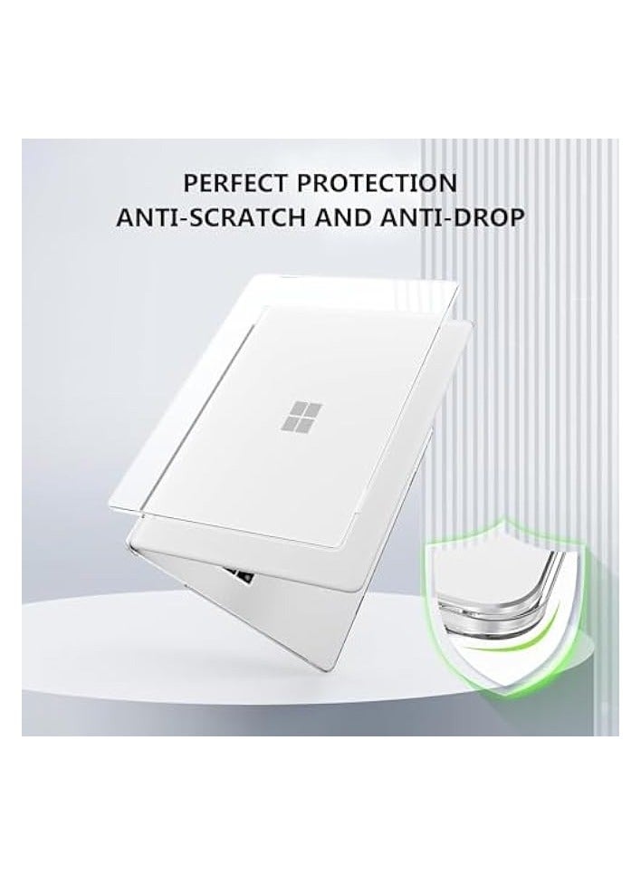 بروماس حافظة شفافة لجهاز الكمبيوتر المحمول Microsoft Surface مقاس 13.5 بوصة 5/4/3 مع لوحة مفاتيح معدنية (الموديل: 1951/1868)، حافظة شفافة صلبة من البلاستيك + غطاء لوحة المفاتيح - شفاف - Image 4