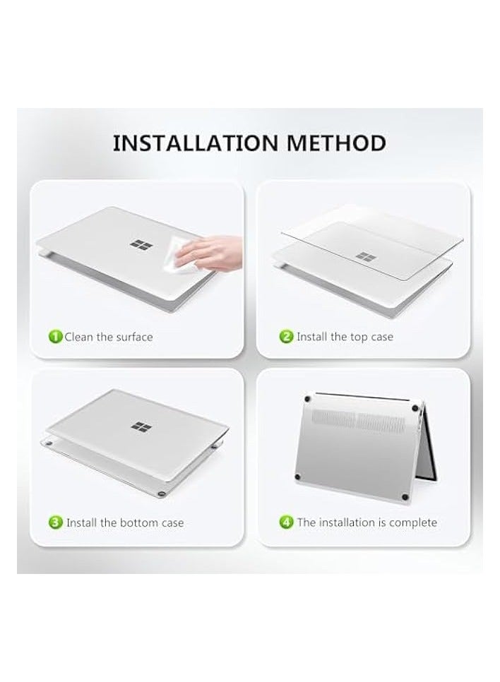 بروماس حافظة شفافة لجهاز الكمبيوتر المحمول Microsoft Surface مقاس 13.5 بوصة 5/4/3 مع لوحة مفاتيح معدنية (الموديل: 1951/1868)، حافظة شفافة صلبة من البلاستيك + غطاء لوحة المفاتيح - شفاف - Image 5