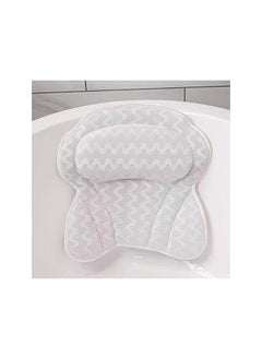 Zaboon Pillow Relaxing Bath Pillows For Back Support Relaxing Headrest Bath Pillow Portable Washable Bathtub Accessories With 4D Air Mesh Thick Soft Bath Pillow White  - Image 2
