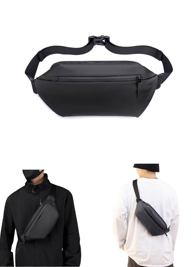EAZZY Sling Bag Men's Shoulder Bag  Crossbody  Sling Bag Zipper Pockets,Independent Water Cup Bag Design Chest Bag Daypack，Running Waist Bag Crossbody Waist Bag with Adjustable Shoulder Strap Backpack Hands-Free Wallets Waist Pack Phone Bag for Outdoors Hiking Traveling - Image 1