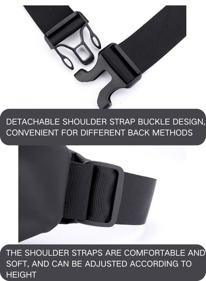 EAZZY Sling Bag Men's Shoulder Bag  Crossbody  Sling Bag Zipper Pockets,Independent Water Cup Bag Design Chest Bag Daypack，Running Waist Bag Crossbody Waist Bag with Adjustable Shoulder Strap Backpack Hands-Free Wallets Waist Pack Phone Bag for Outdoors Hiking Traveling - Image 5