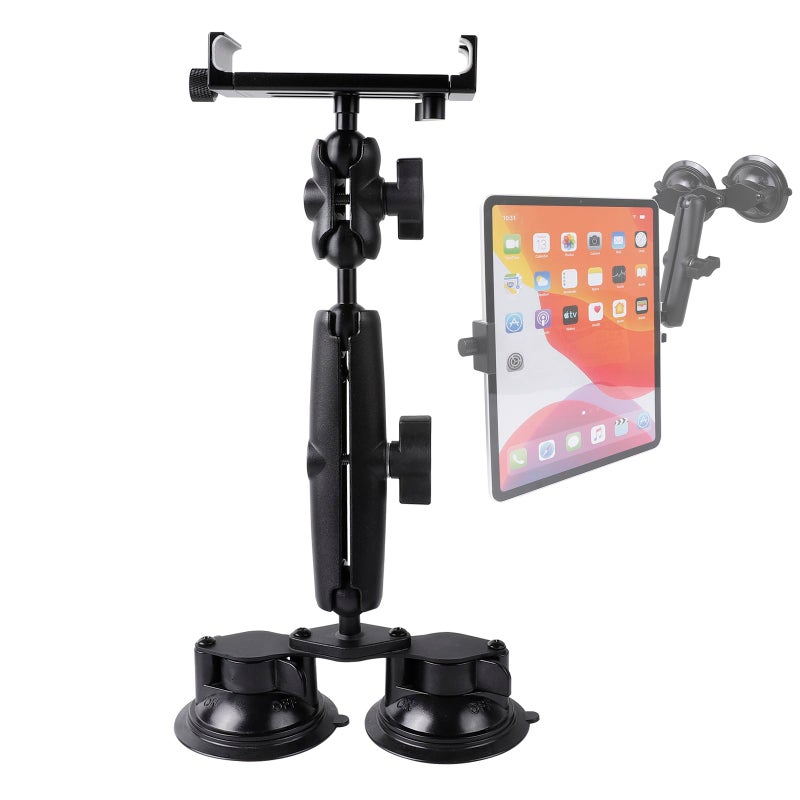 Leenconghui Aluminum Tablet Holder for All iPad 360 adjustable Secure Double Suction Cup Mount for Car Truck WindshieldSunroof Compatible with iPad Pro 129 Mini Air Galaxy Tabs and 4715 Tablets - Image 2