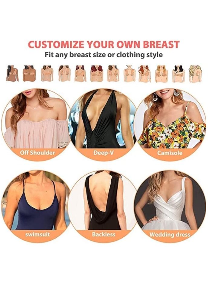 شريط الصدر للنساء ، شريط للجسم متعدد الأغراض للنساء ، شريط شد و رفع الصدر غير المرئي للنساء مناسب لكل مقاسات الصدر (A-DD) , مزود بمسامات للتهوية و بطول 5 متر - Image 4