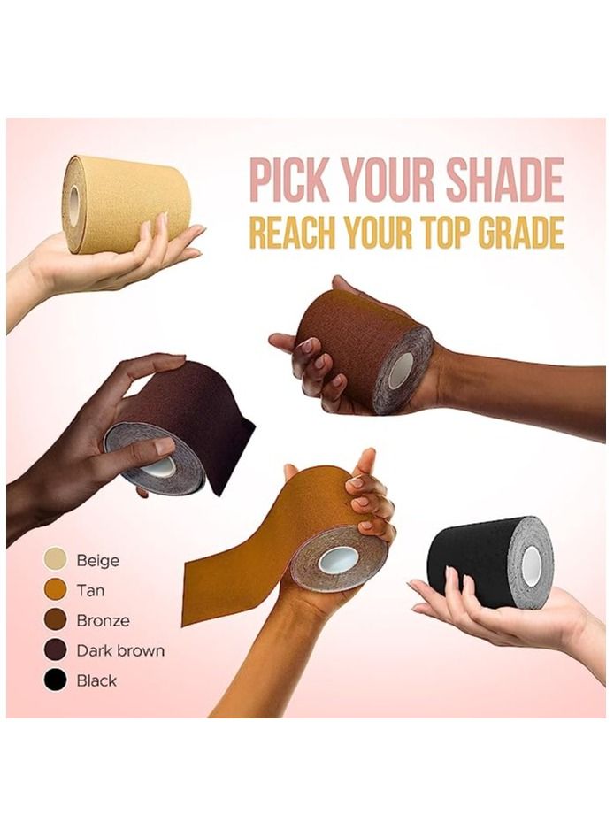 شريط الصدر للنساء ، شريط للجسم متعدد الأغراض للنساء ، شريط شد و رفع الصدر غير المرئي للنساء مناسب لكل مقاسات الصدر (A-DD) , مزود بمسامات للتهوية و بطول 5 متر - Image 5