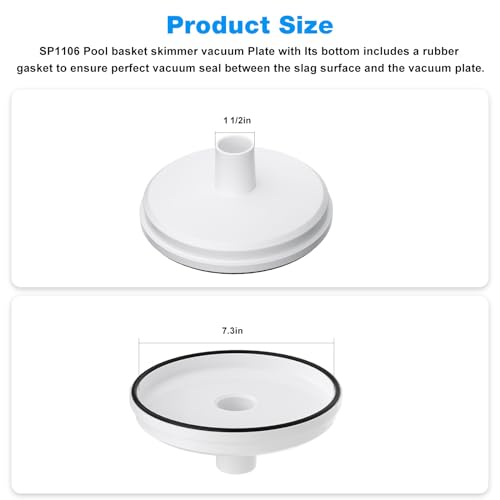 Kscjdg SP1106 Pool Skimmer Cover Vacuum Plate Replacement Hayward Skim Vac In-Ground Pool Skimmer SP1082 1084 1085 1075 Fits Hayward Swimming Pool Skimmer Basket Vac Vacuum Hose Cover Plate - Image 4