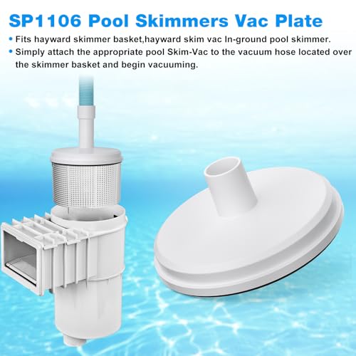Kscjdg SP1106 Pool Skimmer Cover Vacuum Plate Replacement Hayward Skim Vac In-Ground Pool Skimmer SP1082 1084 1085 1075 Fits Hayward Swimming Pool Skimmer Basket Vac Vacuum Hose Cover Plate - Image 3