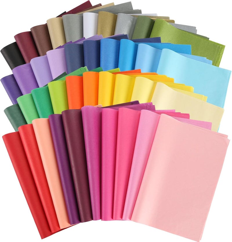 Koogel 320 Sheets Tissue Paper, 40 Colors Gift Tissue Paper for Gift Bags 14x10 Inch for Crafts DIY Project Wedding Birthday Party Favors - Image 1