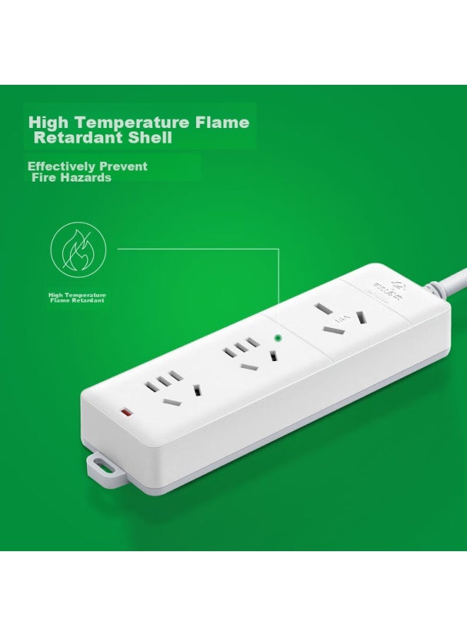 Bull High-power 16a Air Conditioner Companion Socket/power Strip/extension Cord/3-outlet Strip Without Switch, 3 Meters Long, Includes 10a Plug, Gn-405d - Image 3