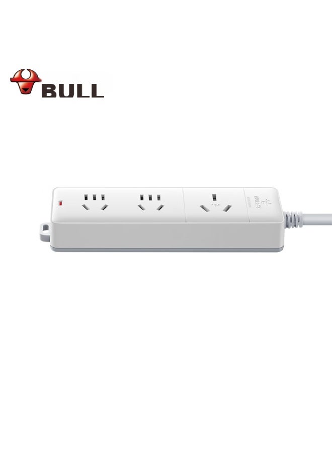 Bull High-power 16a Air Conditioner Companion Socket/power Strip/extension Cord/3-outlet Strip Without Switch, 3 Meters Long, Includes 10a Plug, Gn-405d - Image 2