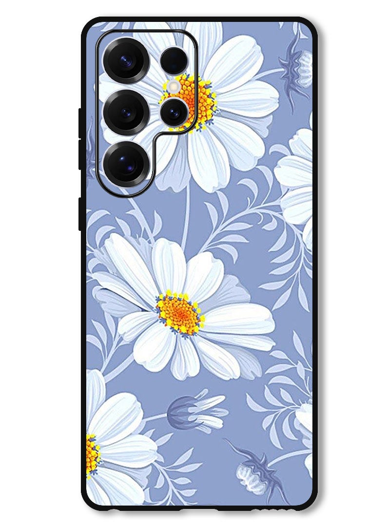 Theodor Protective Case Anti Scratch Shock Proof Bumper Cover For Samsung Galaxy S25 Ultra White Yellow Flower - Image 1