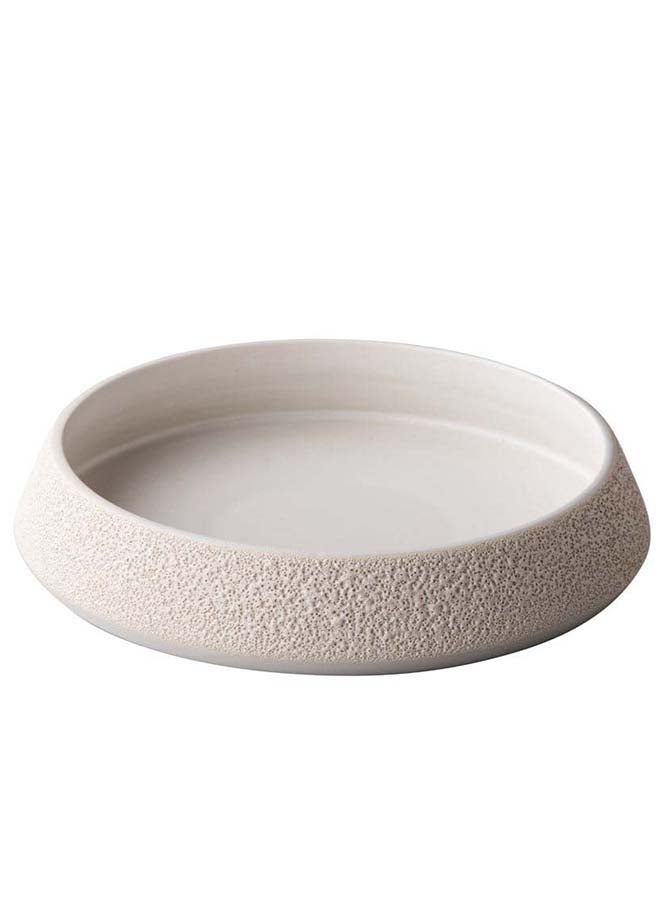 Vulcanic White Conical Plate, 20 cm Diameter, 3.7 cm Height, 300ml