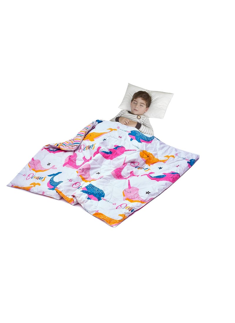 COZY FURNISH COZY FURNISH Babies Kids Super Soft All Season Use Reversible Kids Comforter Blanket 150 GSM08 YearsSize L60 Inches W 45 Inches cotton pink yellow  - Image 4