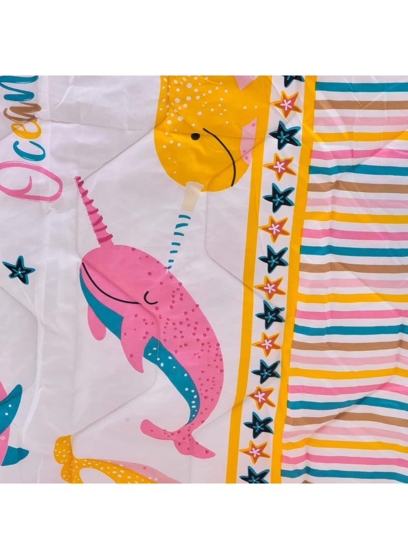COZY FURNISH COZY FURNISH Babies Kids Super Soft All Season Use Reversible Kids Comforter Blanket 150 GSM08 YearsSize L60 Inches W 45 Inches cotton pink yellow  - Image 5