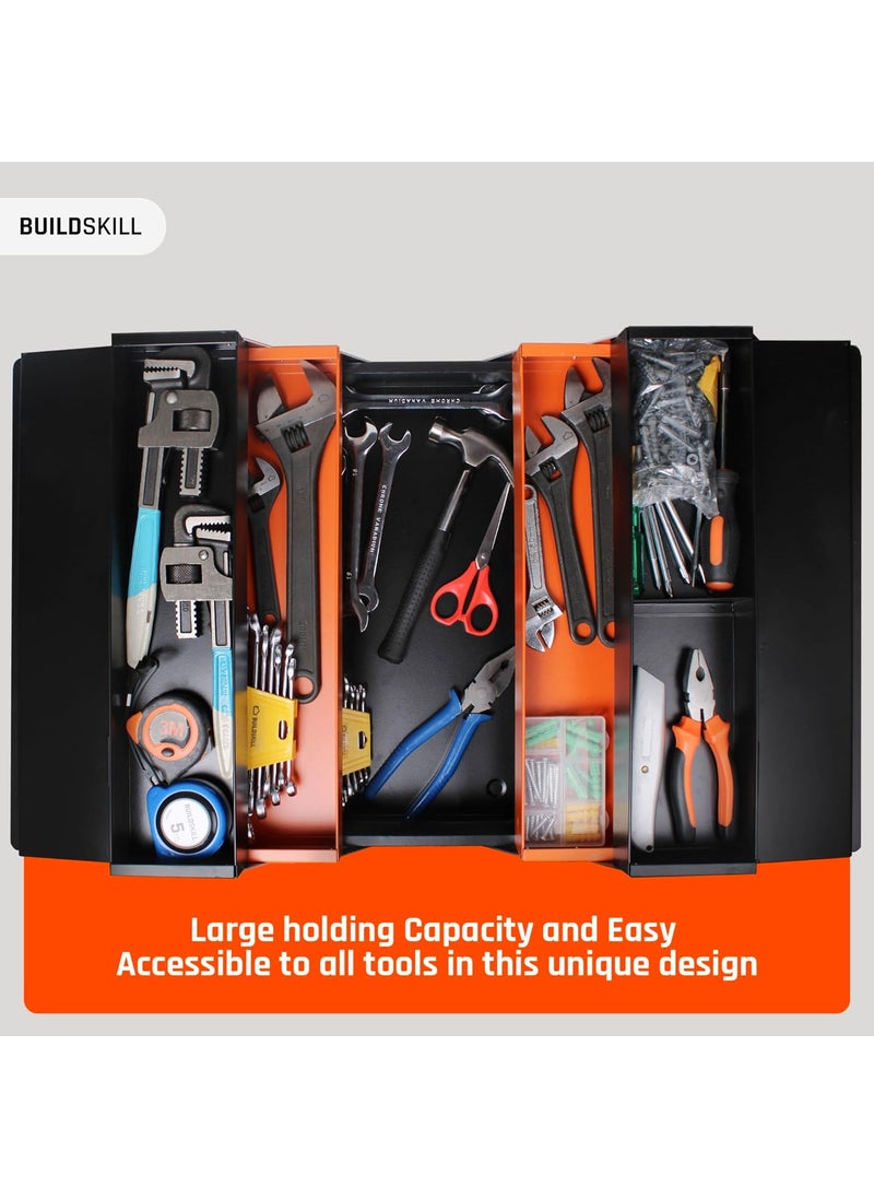 BUILDSKILL Buildskill 21 Metal tool box for home 5Cabinet tools box kit Rust resistant Sturdy Round handle Secure lock Garage tool box empty DIY Big Size Repair ToolBox Ideal for home use  - Image 5