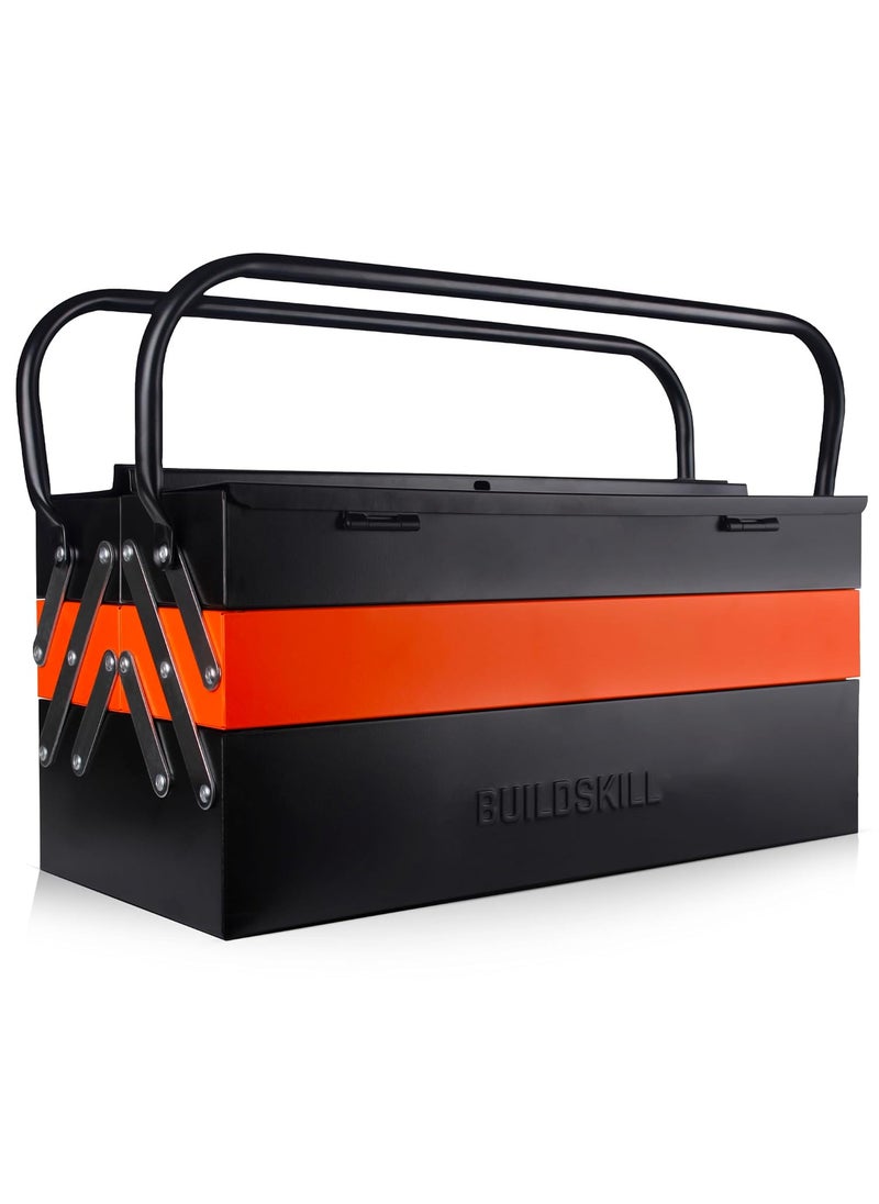 BUILDSKILL Buildskill 21 Metal tool box for home 5Cabinet tools box kit Rust resistant Sturdy Round handle Secure lock Garage tool box empty DIY Big Size Repair ToolBox Ideal for home use  - Image 1