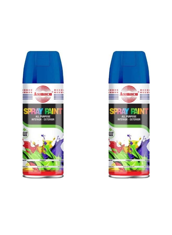 Asmaco Spray Paint - Dark Blue - 400 Ml - Set of 02