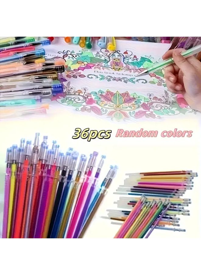 36 Color Watercolor Marker Set With Random 36 Color Refills For Adult Artists Sketching Illustration And Rock Painting Bright Colors Waterbased Ink Smooth Application Drawing Marker Pens Art Students Hobby Painters - Image 1