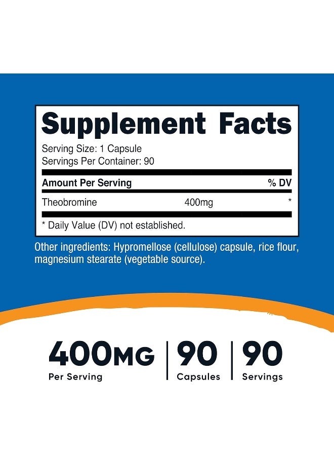 Nutricost Theobromine 400Mg, 90 Vegetarian Capsules Gluten Free, Nongmo - Image 2