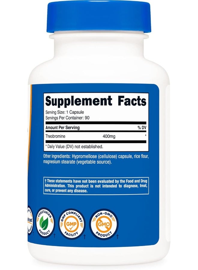 Nutricost Theobromine 400Mg, 90 Vegetarian Capsules Gluten Free, Nongmo - Image 4