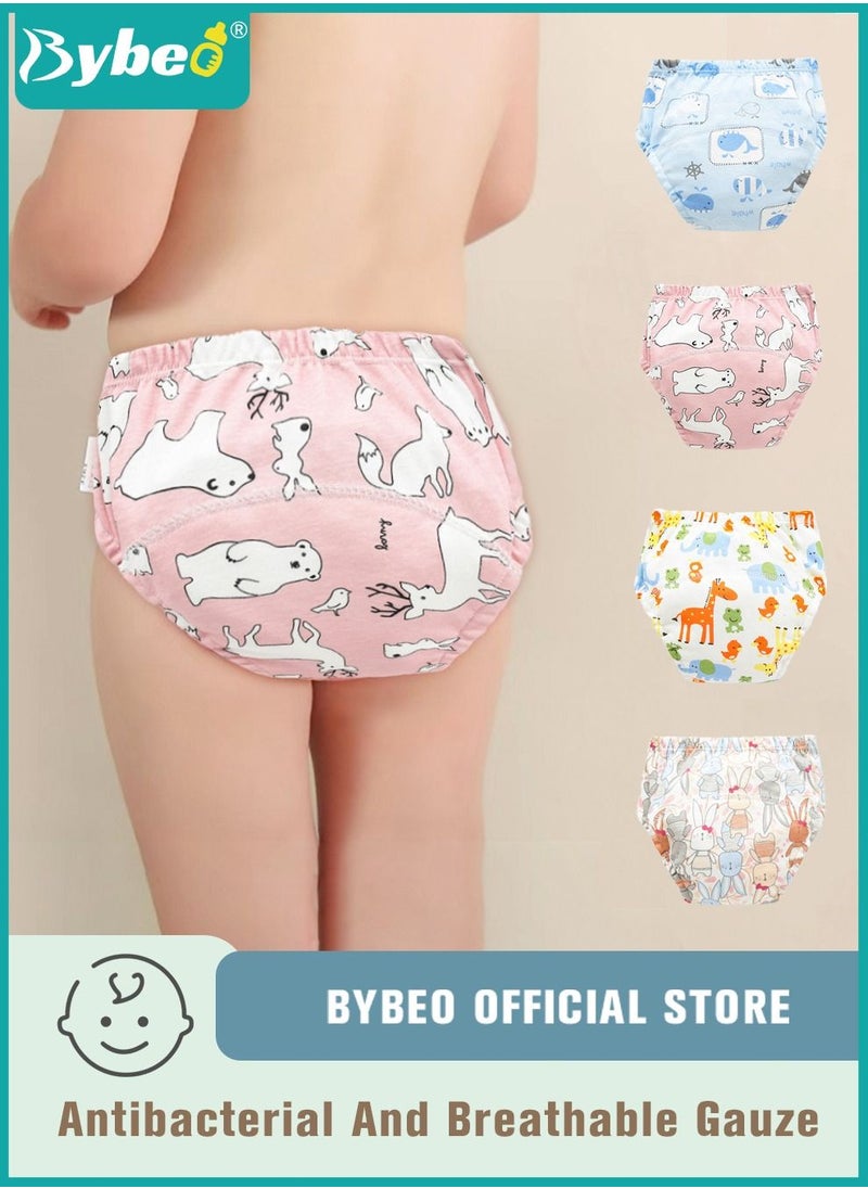 Bybeo - 5 Piece Potty Training Underwear, 6 Layers Breathable Cotton Absorbent Trainer Pants for Toddler Baby Boys Girls Waterproof, M - Image 1