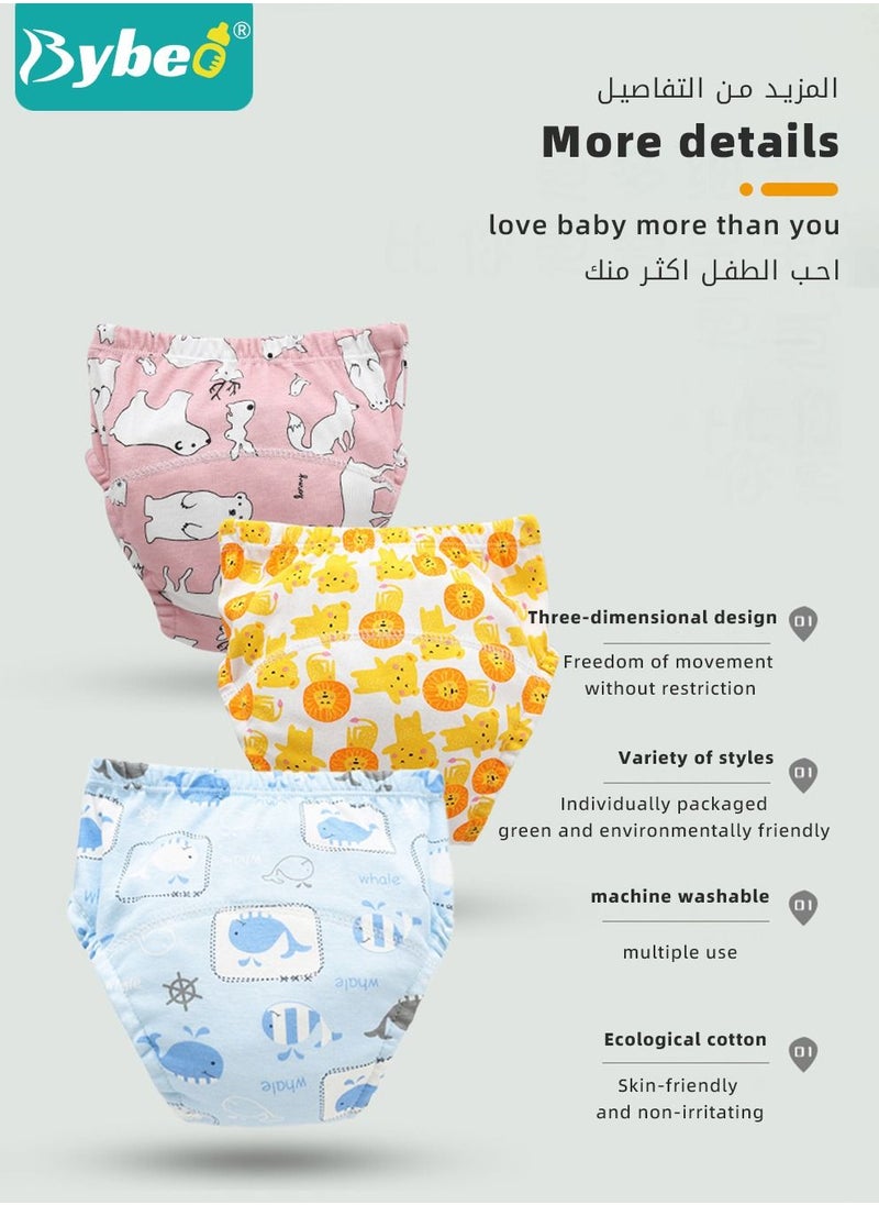Bybeo - 5 Piece Potty Training Underwear, 6 Layers Breathable Cotton Absorbent Trainer Pants for Toddler Baby Boys Girls Waterproof, M - Image 1