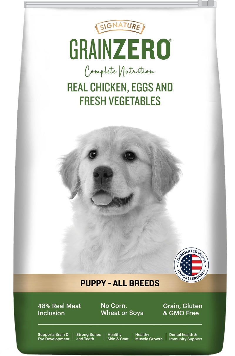 Grain Zero Puppy Dry Dog Food 3kg | Real Chicken, Egg & Vegetables | 48% Meat Inclusion, No Grain Formula, Gluten-Free | Promotes Healthy Skin & Coat | All Breeds - Image 1