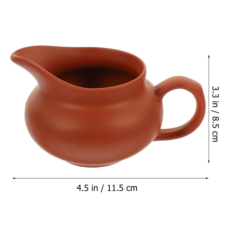 Ceramic Milk Pouring Jug And Cup Set Small Red Beverage Dispenser For Kitchen - Image 3