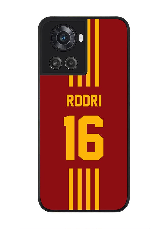 Stylizedd Rugged Black edge case for OnePlus 10R 5G/OnePlus Ace 5G Slim fit Soft Case Flexible Rubber Edges Anti Drop TPU Gel Thin Cover - Football Team - Spain  Player Name - Rodri - Image 1