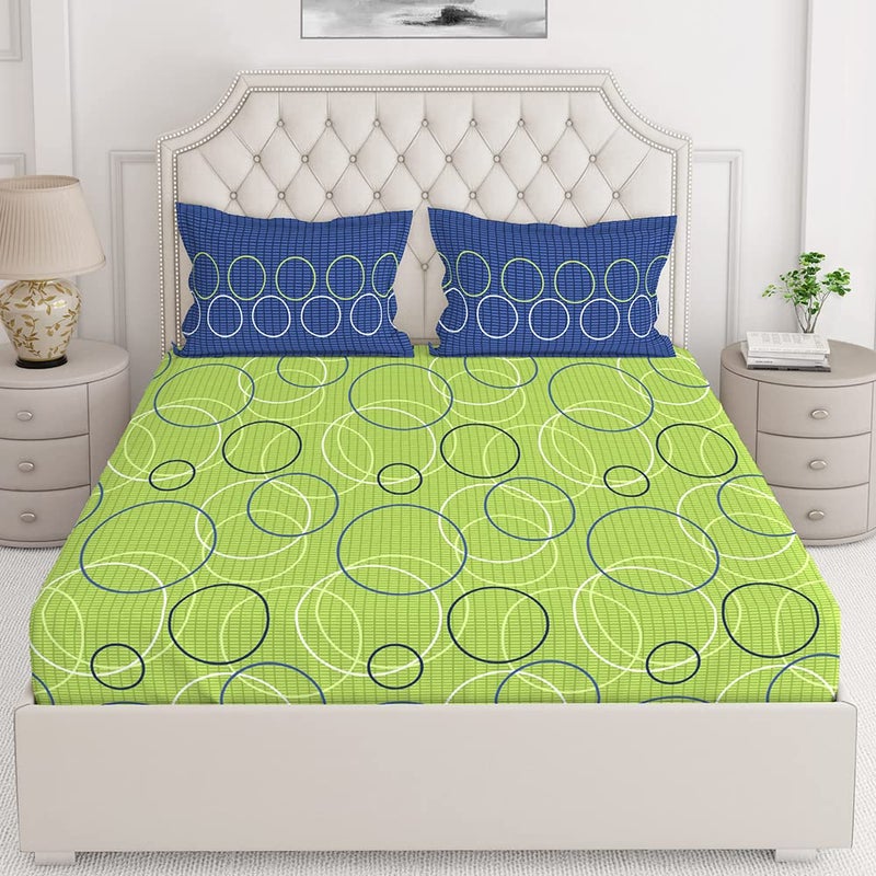 Layers Portland 100 Cotton Bedsheet Set for All Seasons Lightweight Moisture Absorbent Machine Washable Easy to Care Gift for Housewarming More 104 TC Queen Size Light Green - Image 1