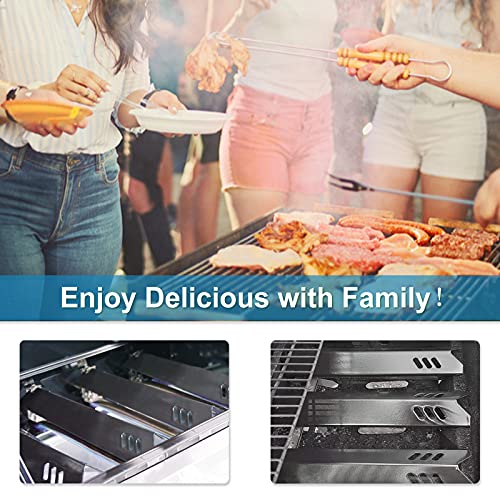 Criditpid Porcelain Grill Heat Shields Replacment for Dyna-Glo DGF510SBP, DGF493BNP, 15 inch Grill Heat Plates for Backyard Grill Replacement Parts BY15-101-001-02, BY13-101-001-13, GBC1460W, 4-Pack - Image 3