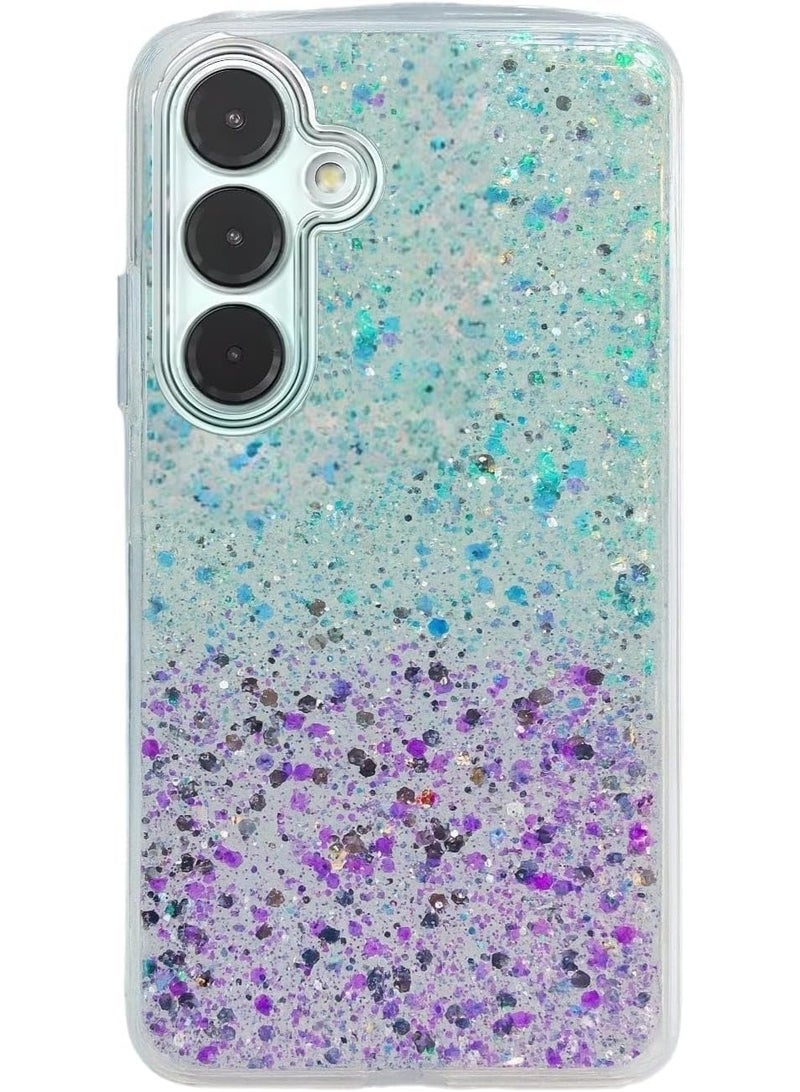 Compatible with Samsung Galaxy A55 5G Case, Clear Glitter Bling Sparkly, Soft TPU Frame Bumper, Hard-Back Cover for Women & Girls, Transparent Protective Phone Case - Image 1