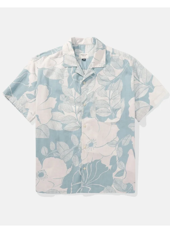 American Eagle Ae Floral Button-Up Poolside Shirt