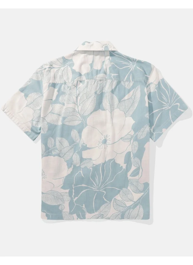 American Eagle Ae Floral Button-Up Poolside Shirt