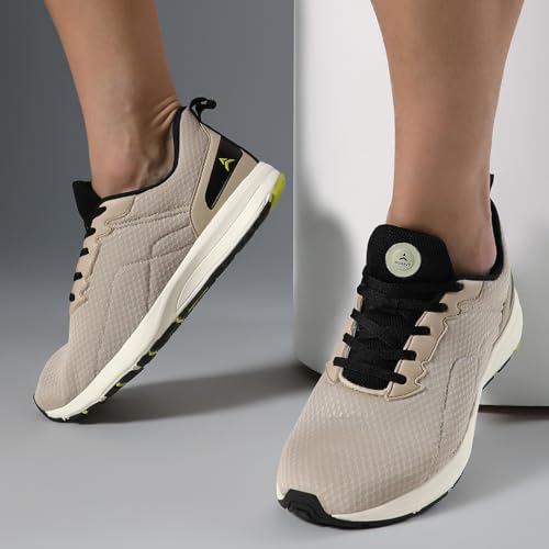 AVANT Men's AirRun Running Shoes - Superior Cushioning, Enhanced Grip Outsole, Superior Traction, Anti Skid, Lightweight, Shock Absorption Tech, Sports Footwear (AVMSH188CL01UK9_Beige_UK9) - Image 3