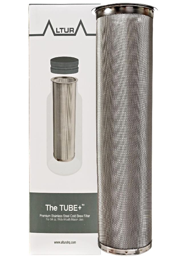 Altura ALTURA The TUBE+ Cold Brew Coffee Maker | Cold Brew Coffee Filter for Wide Mouth Mason Jar | Stainless Steel Cold Brew Filter The TUBE+ (64oz/2qt)  - Image 1