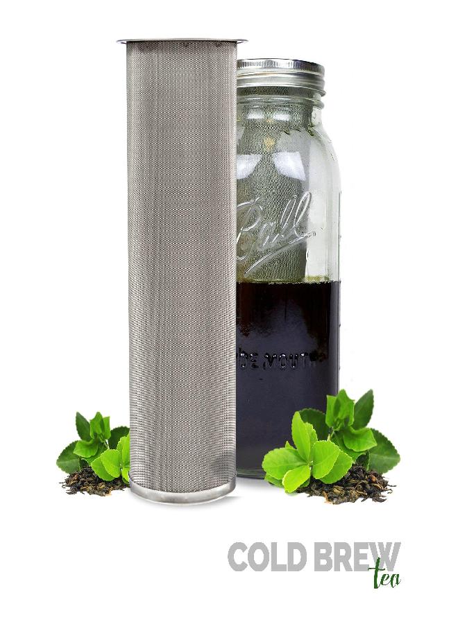 Altura ALTURA The TUBE+ Cold Brew Coffee Maker | Cold Brew Coffee Filter for Wide Mouth Mason Jar | Stainless Steel Cold Brew Filter The TUBE+ (64oz/2qt)  - Image 3
