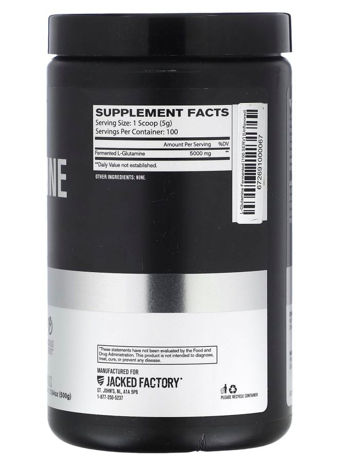 Jacked Factory Essential Series L-Glutamine Fermented Unflavored 17.64 oz (500 g)  - Image 2
